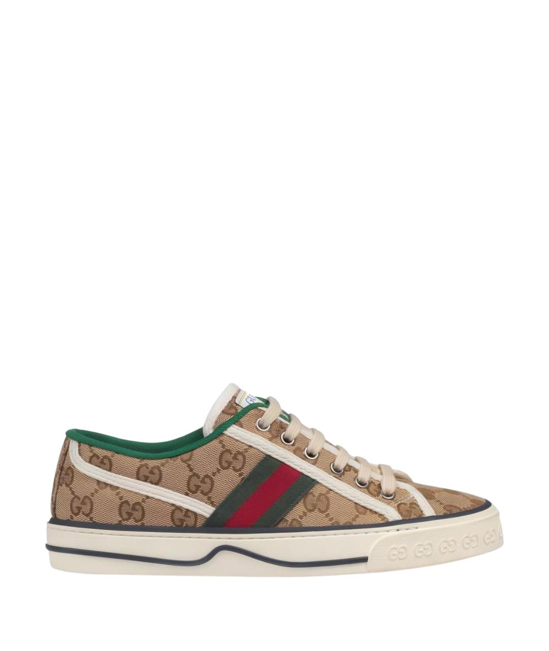 GUCCI Бежевые текстильные кроссовки, фото 1