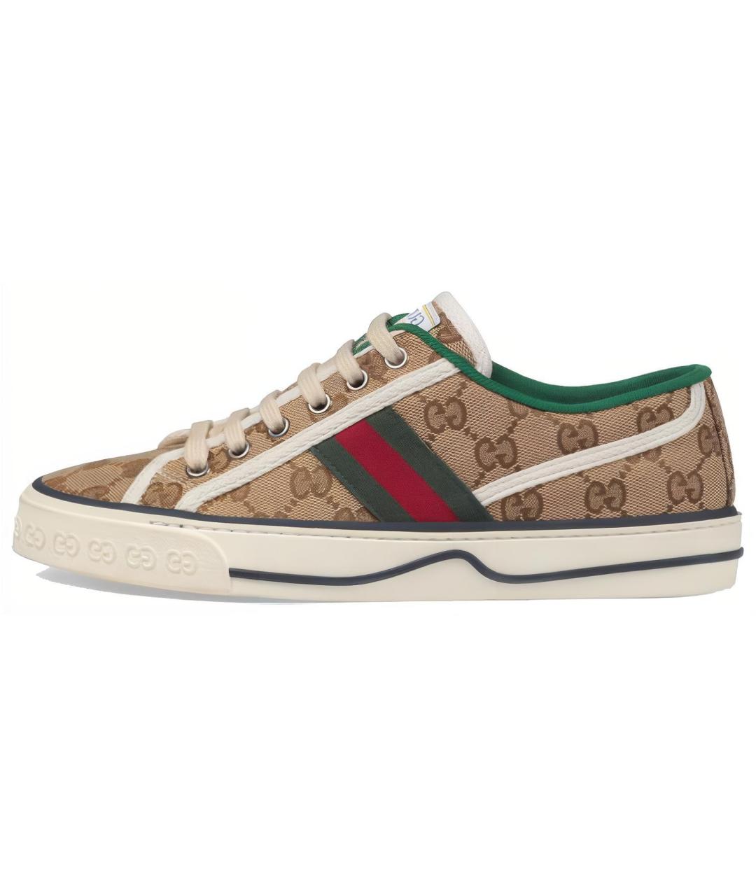 GUCCI Бежевые текстильные кроссовки, фото 6