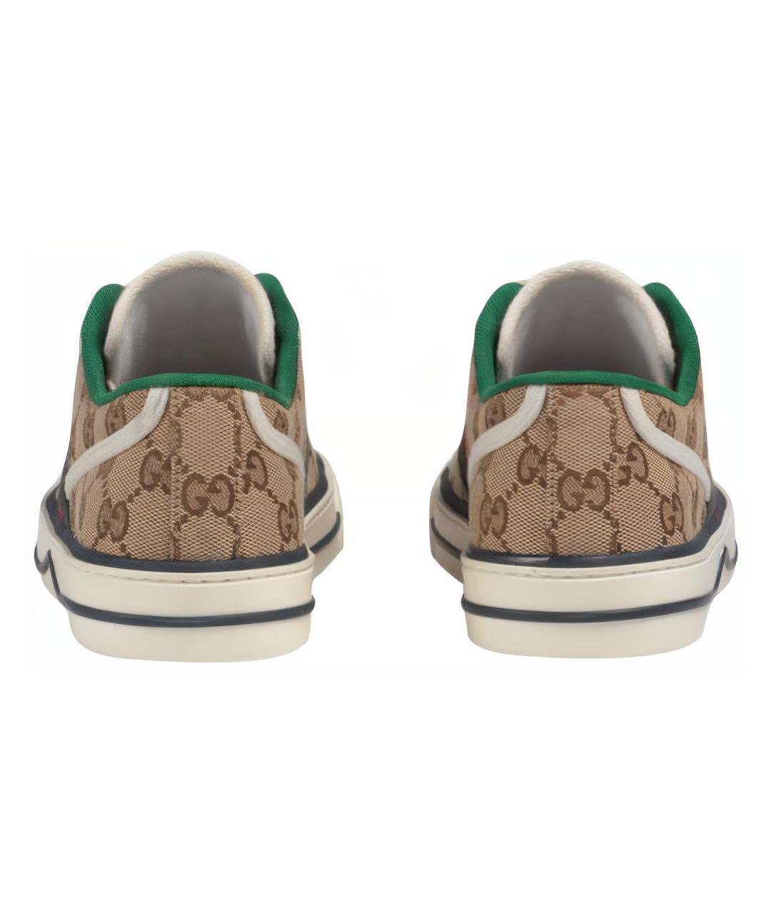 GUCCI Бежевые текстильные кроссовки, фото 4