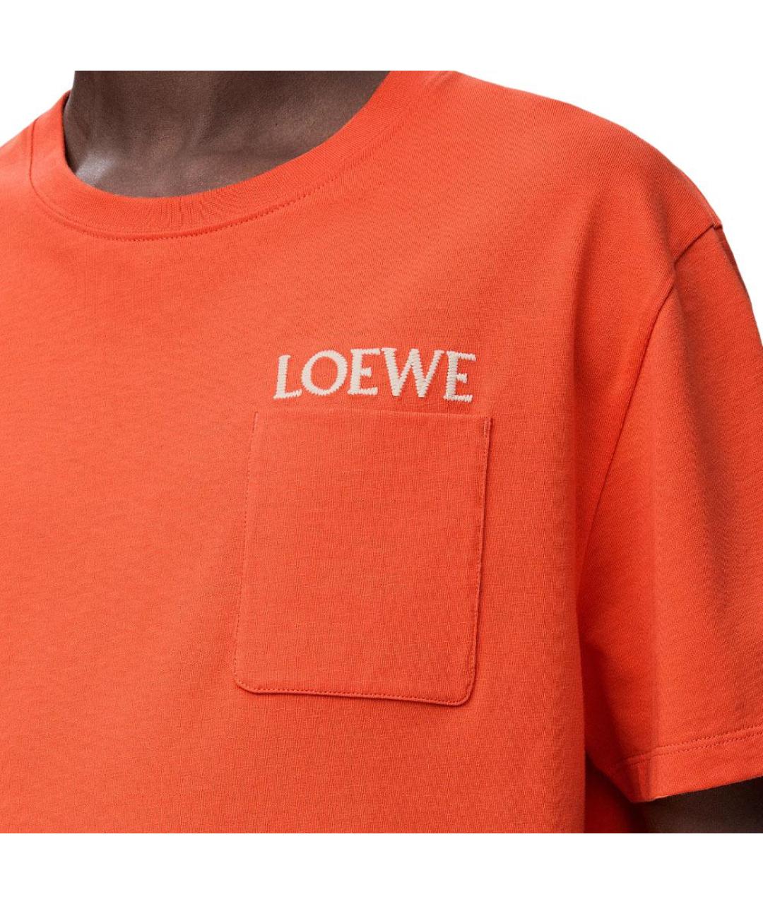 LOEWE Оранжевая хлопковая футболка, фото 3