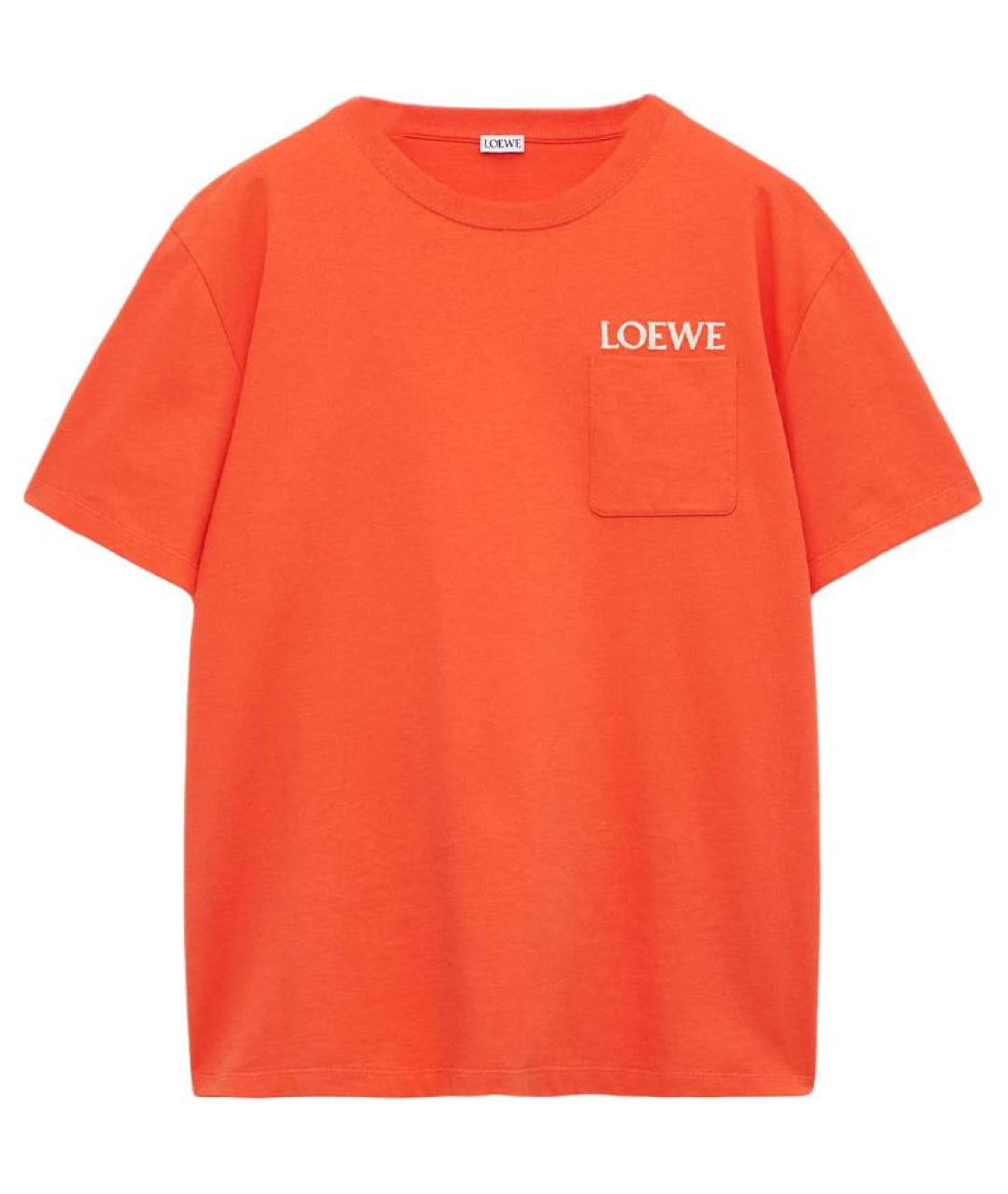 LOEWE Оранжевая хлопковая футболка, фото 1