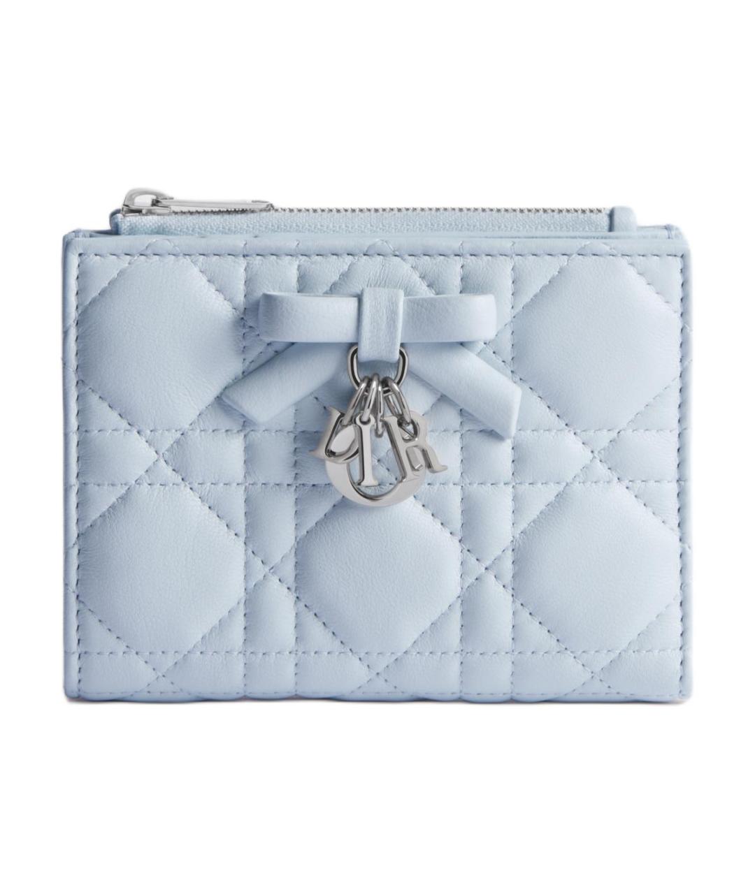 CHRISTIAN DIOR Голубой кожаный кошелек, фото 1