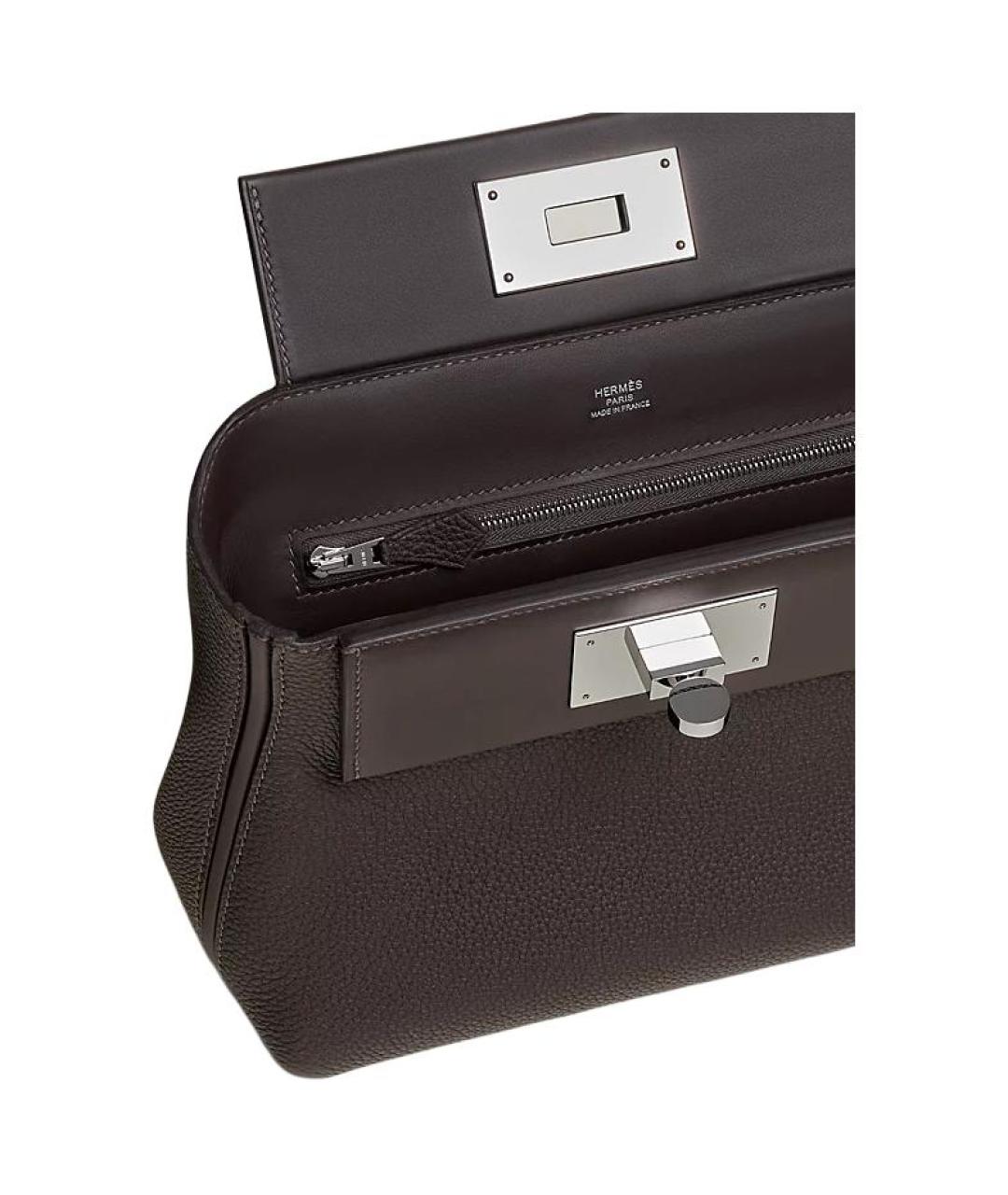 HERMES Коричневая кожаная сумка через плечо, фото 4