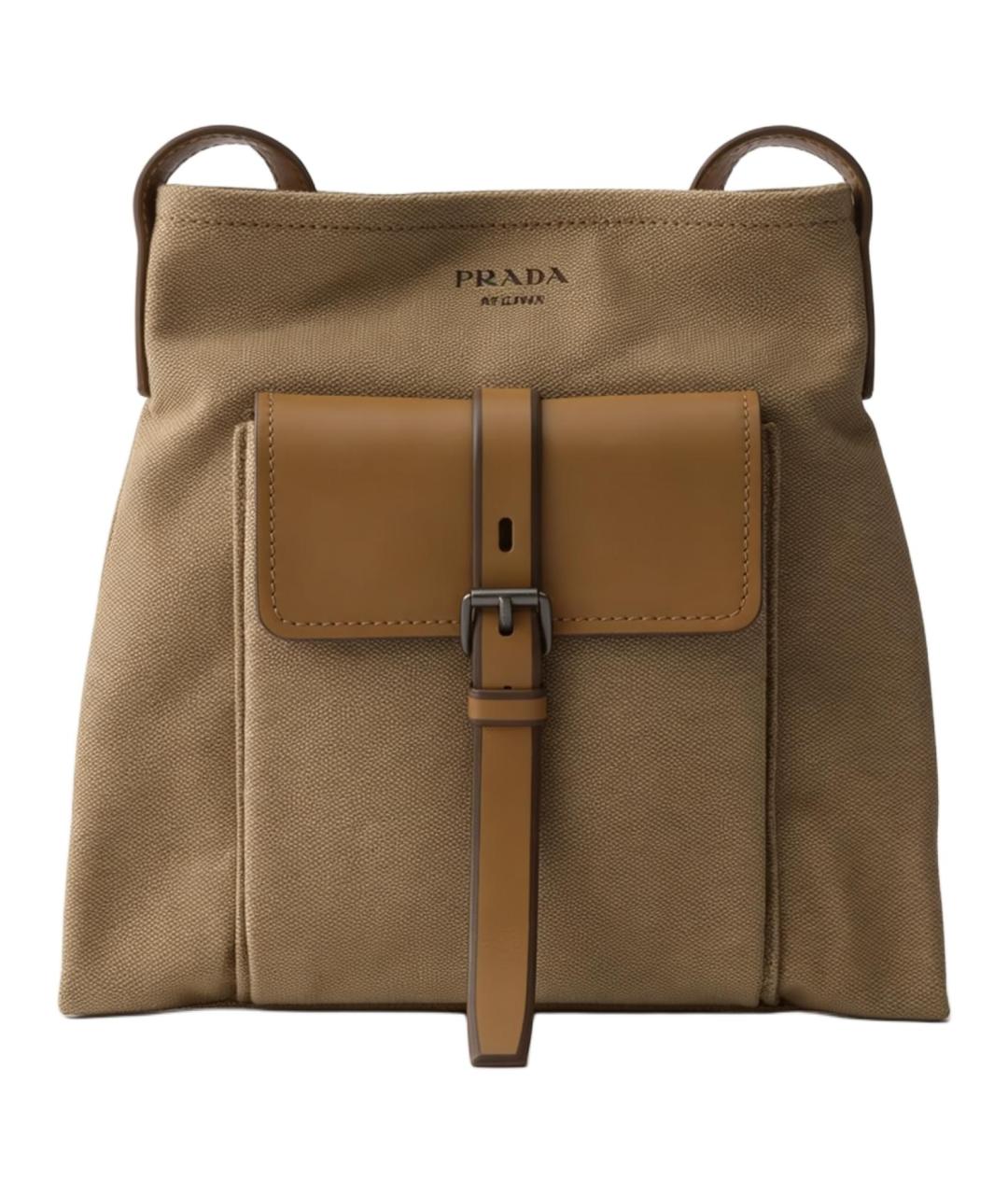 PRADA Хаки тканевая сумка на плечо, фото 1