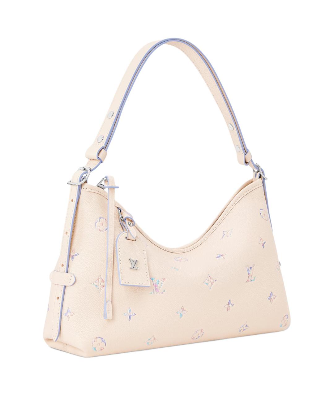 LOUIS VUITTON Бежевая кожаная сумка через плечо, фото 2