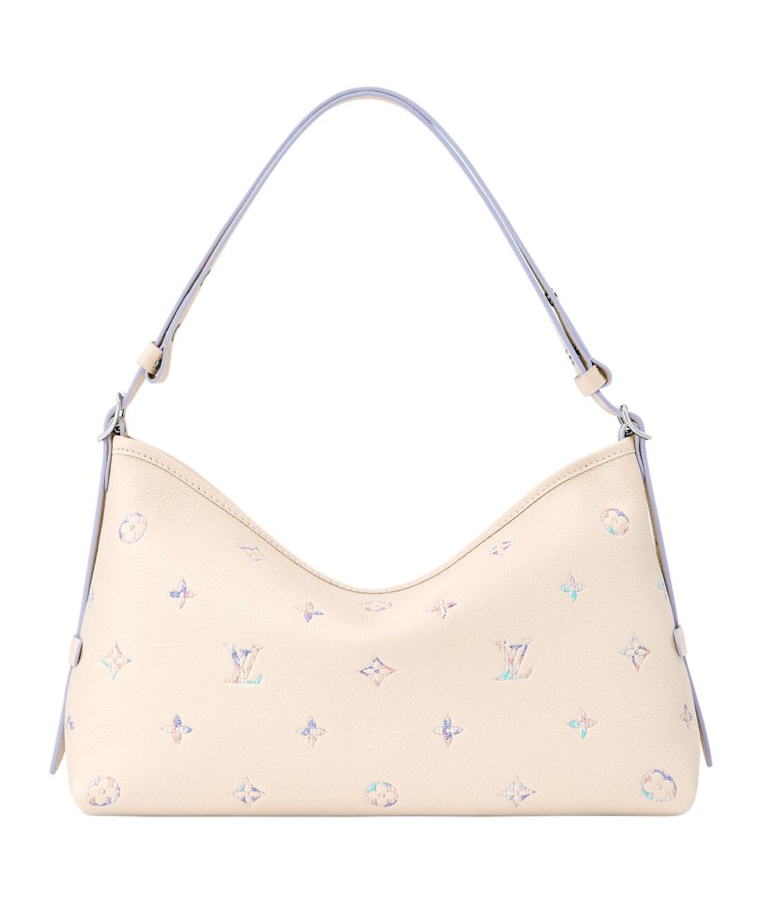 LOUIS VUITTON Бежевая кожаная сумка через плечо, фото 3
