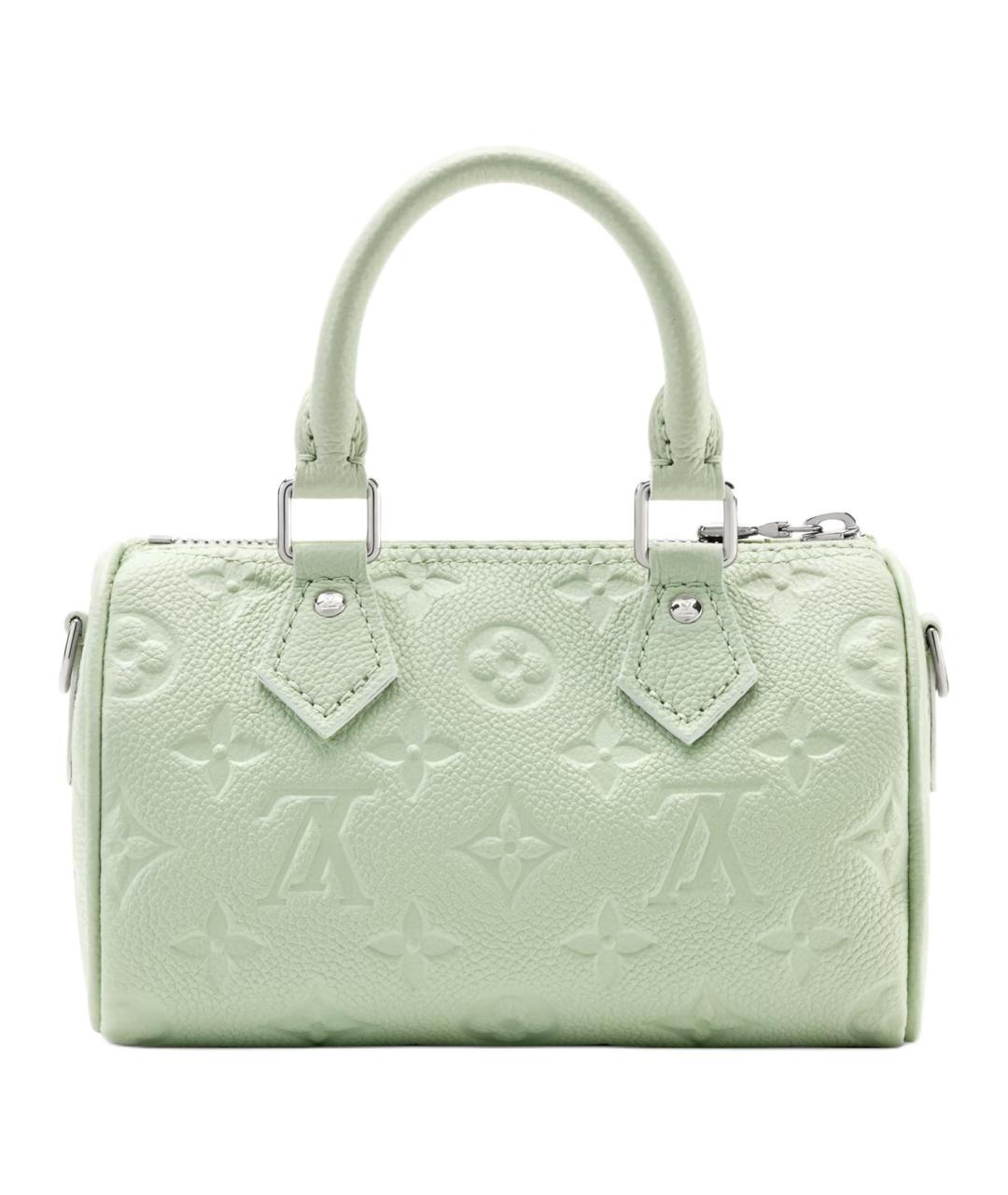 LOUIS VUITTON Зеленая кожаная сумка с короткими ручками, фото 3