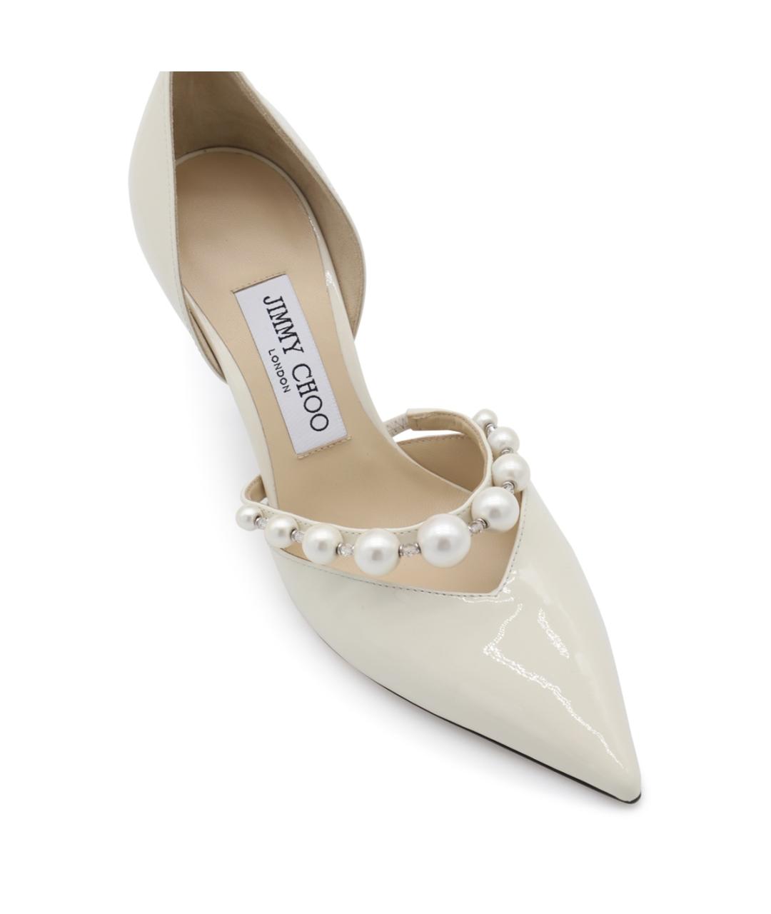 JIMMY CHOO Бежевые кожаные туфли, фото 4