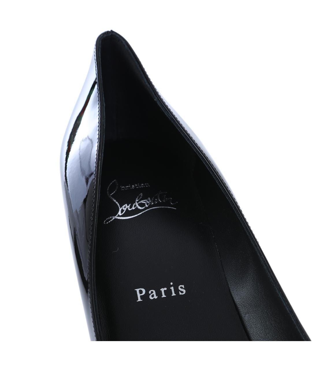 CHRISTIAN LOUBOUTIN Черные кожаные туфли, фото 4