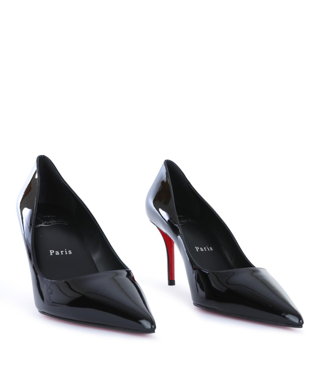 CHRISTIAN LOUBOUTIN Черные кожаные туфли, фото 2