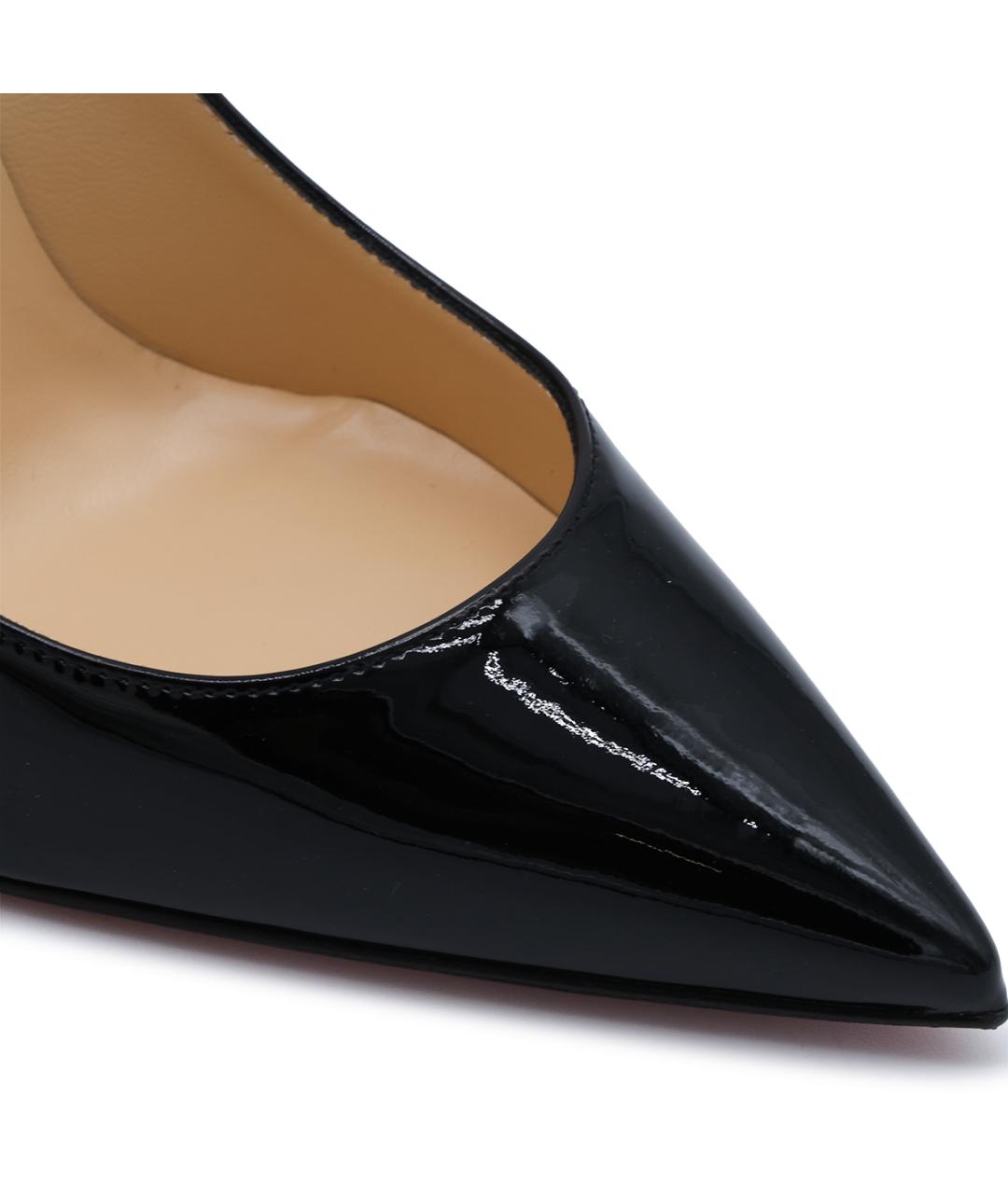 CHRISTIAN LOUBOUTIN Черные синтетические туфли, фото 4
