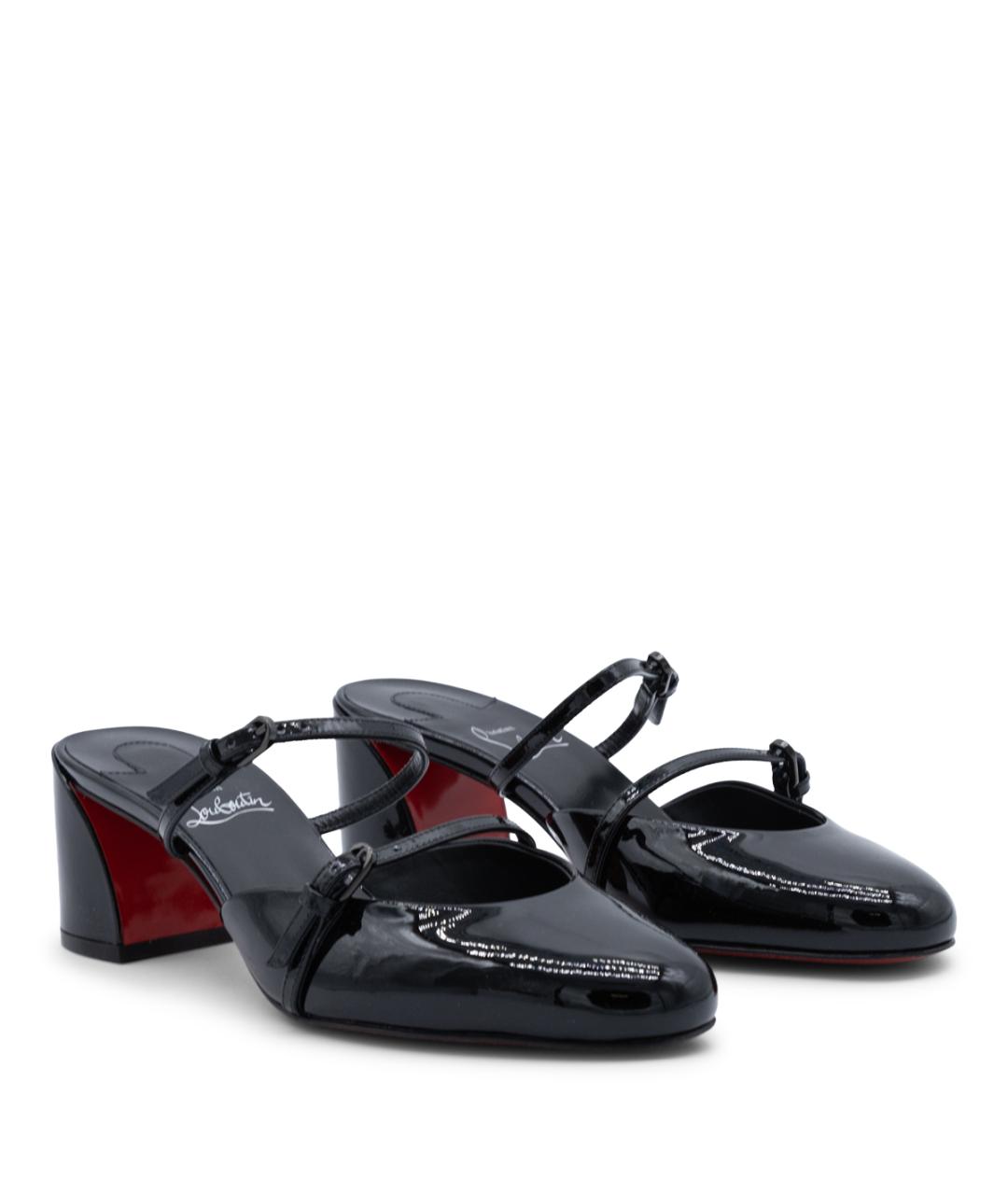 CHRISTIAN LOUBOUTIN Черные кожаные туфли, фото 4