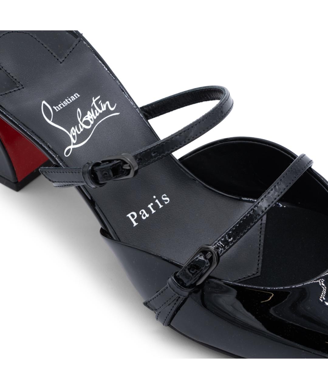 CHRISTIAN LOUBOUTIN Черные кожаные туфли, фото 3
