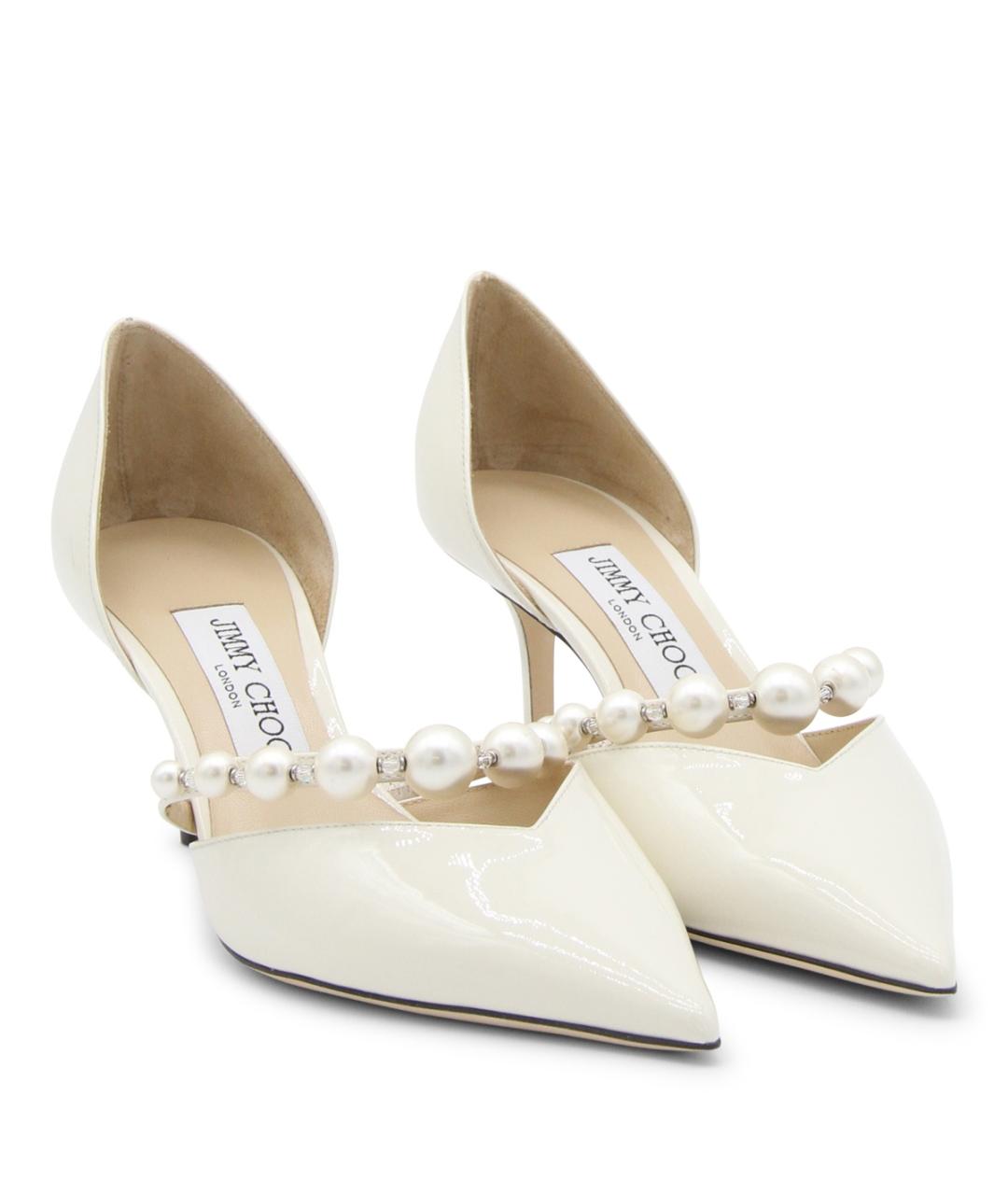 JIMMY CHOO Белые кожаные туфли, фото 2