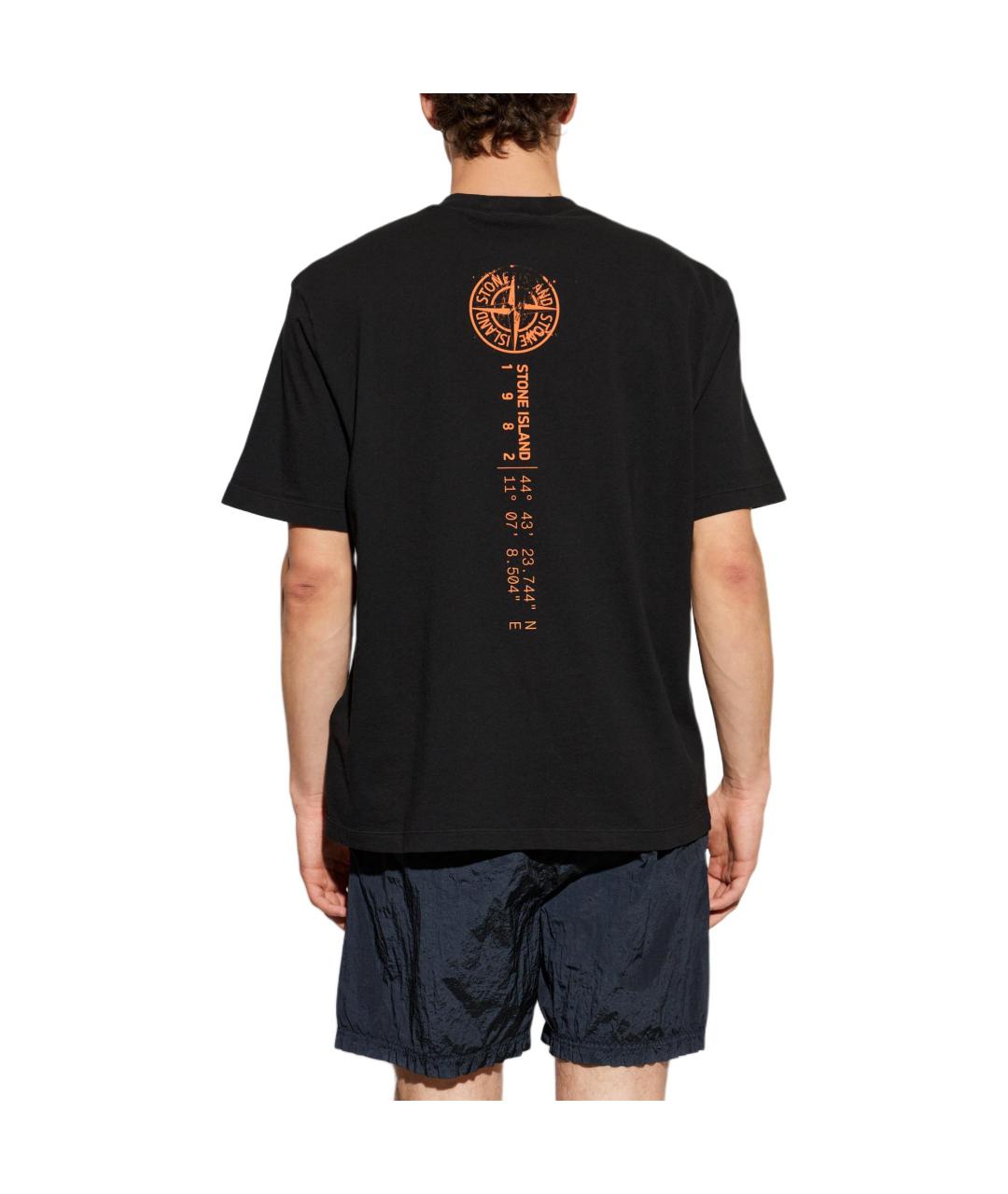 STONE ISLAND Черная футболка, фото 4
