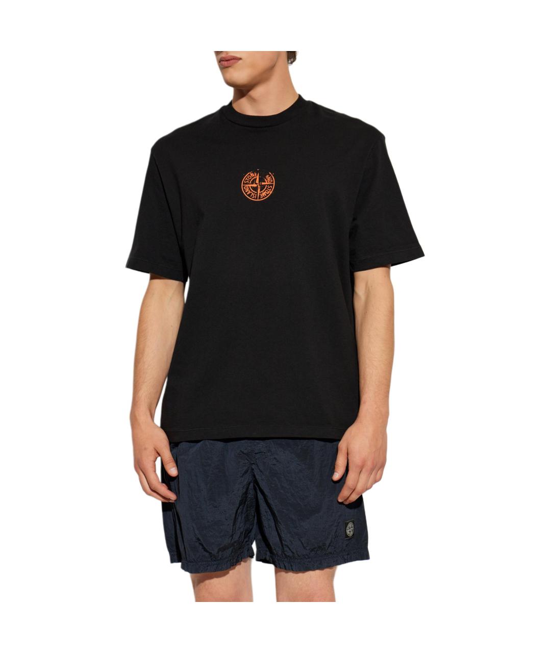 STONE ISLAND Черная футболка, фото 3