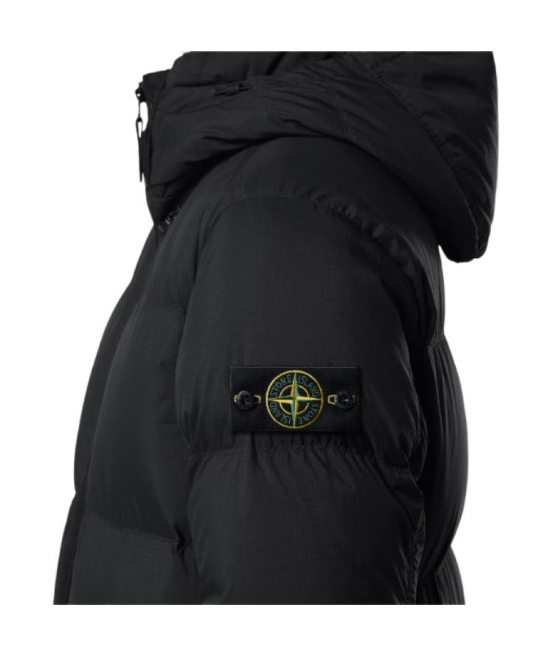 STONE ISLAND Черный пуховик, фото 4