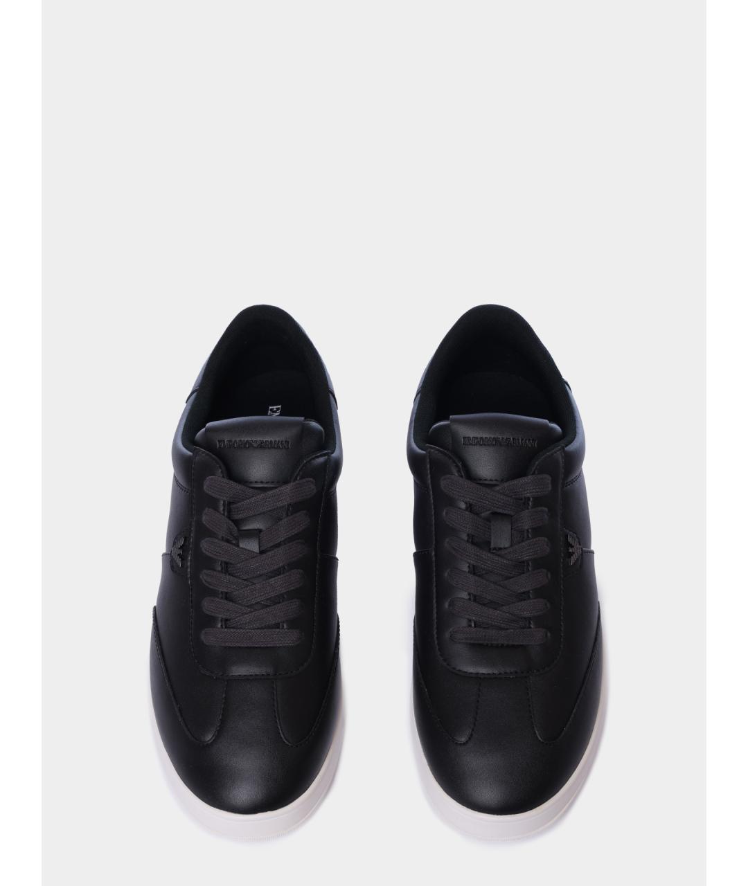 EMPORIO ARMANI Черные низкие кроссовки / кеды, фото 3
