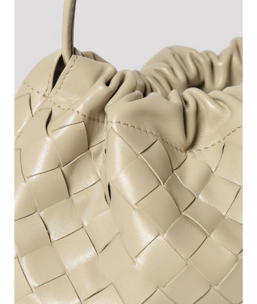BOTTEGA VENETA Бежевая кожаная сумка через плечо, фото 4