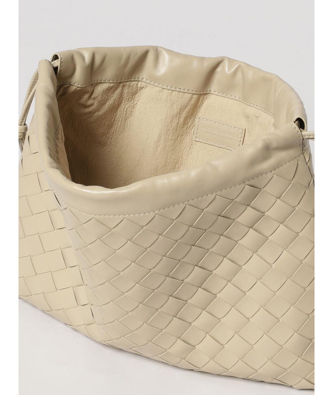 BOTTEGA VENETA Бежевая кожаная сумка через плечо, фото 5