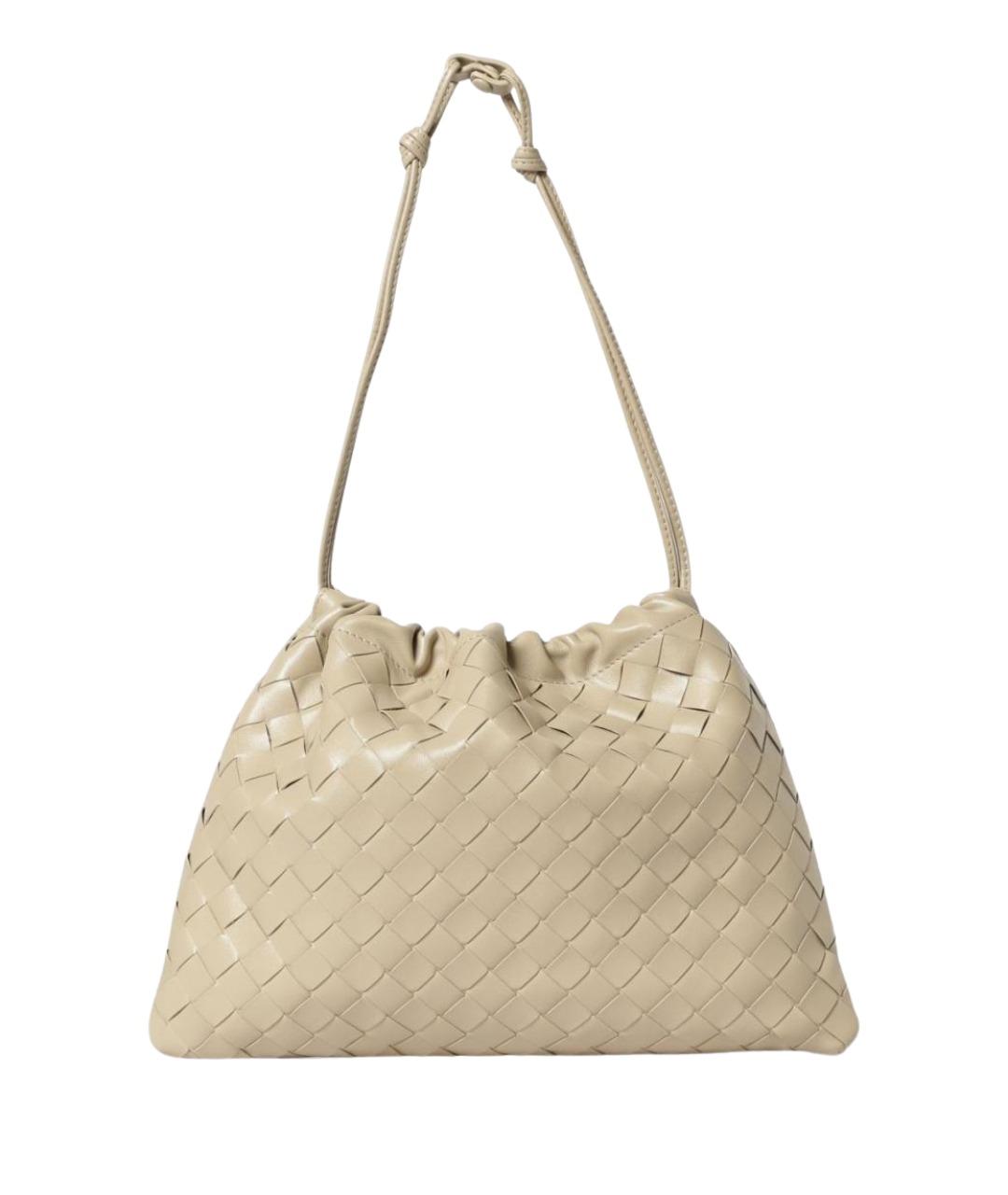 BOTTEGA VENETA Бежевая кожаная сумка через плечо, фото 1