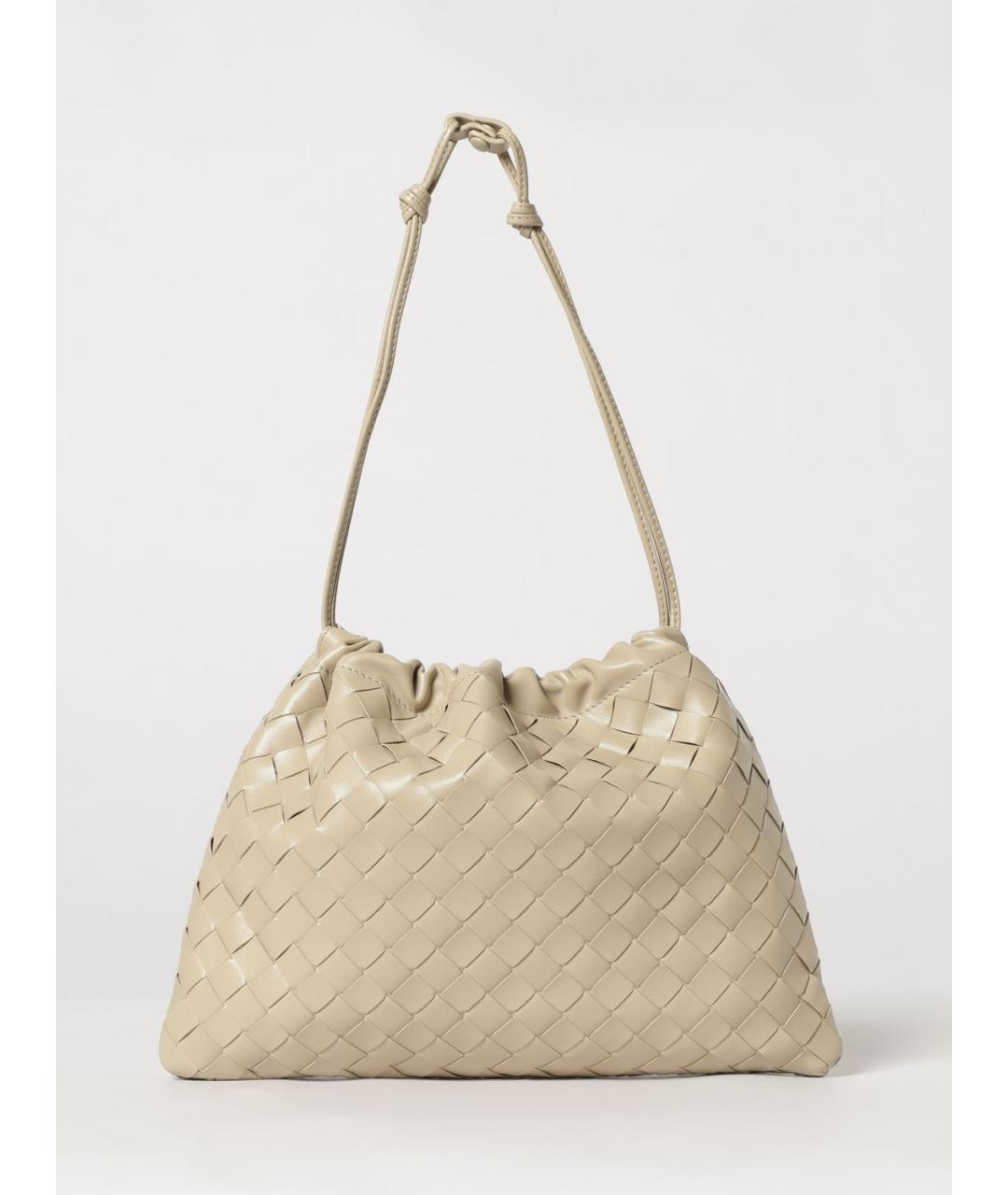 BOTTEGA VENETA Бежевая кожаная сумка через плечо, фото 6