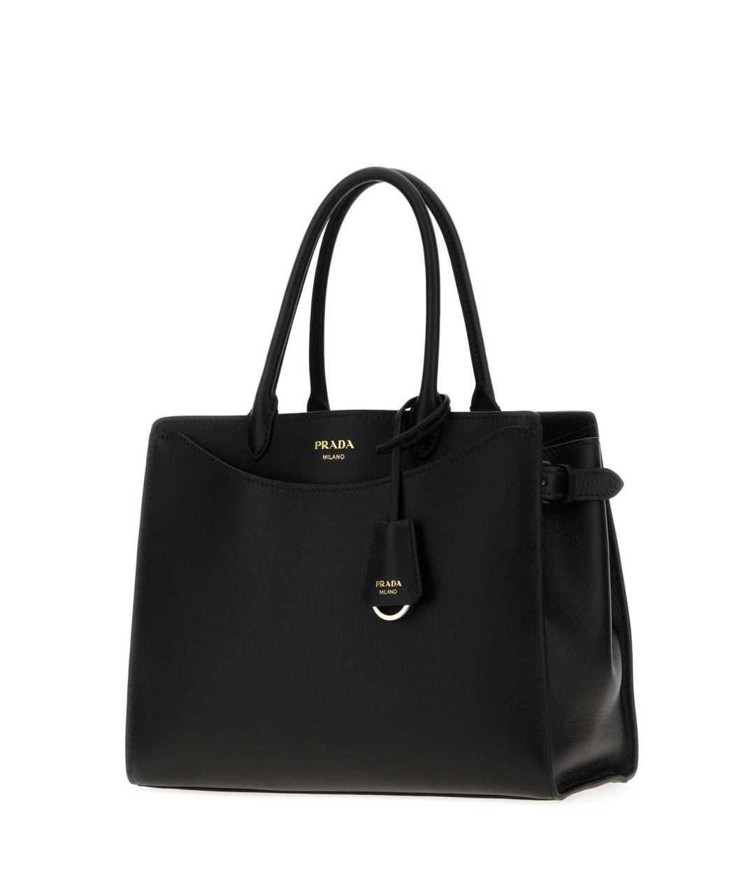 PRADA Черная кожаная сумка тоут, фото 2