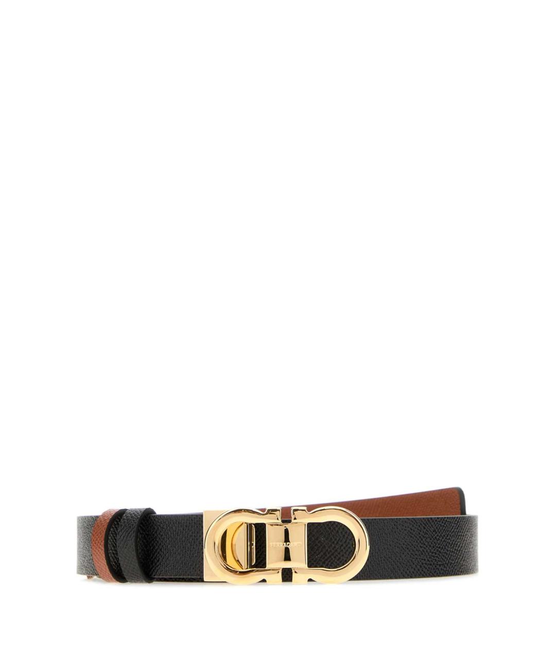 FERRAGAMO Черный кожаный ремень, фото 1