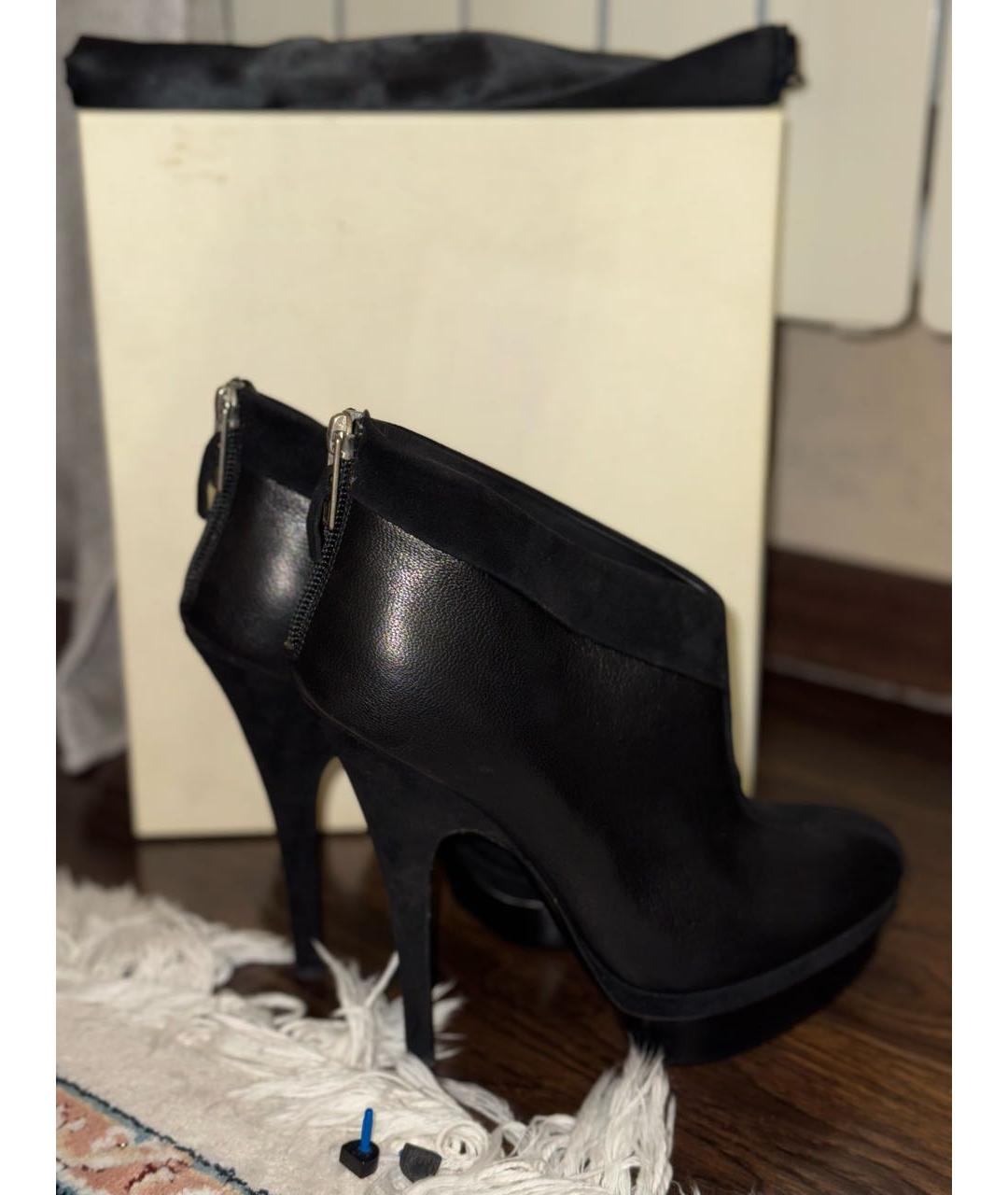 SAINT LAURENT Черные кожаные ботильоны, фото 3