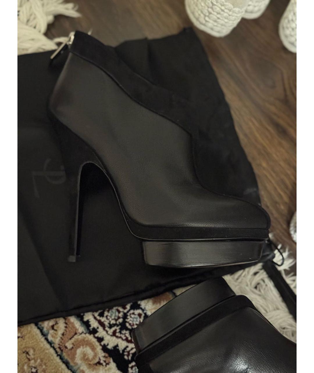 SAINT LAURENT Черные кожаные ботильоны, фото 5