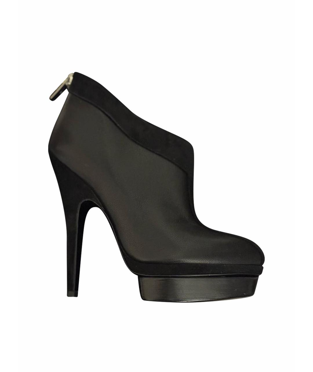 SAINT LAURENT Черные кожаные ботильоны, фото 1