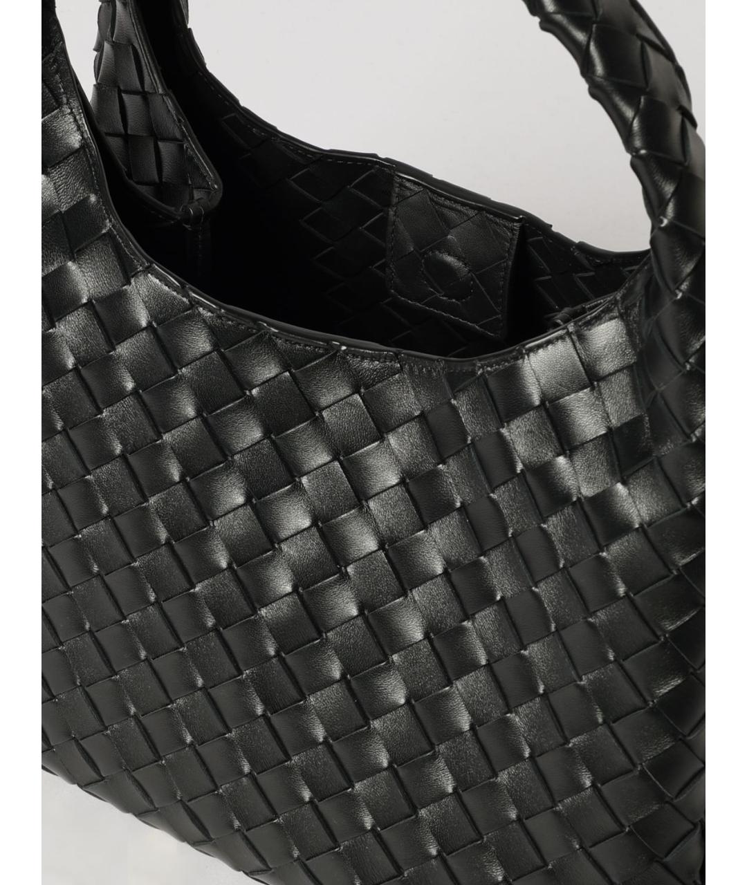 BOTTEGA VENETA Черная кожаная сумка через плечо, фото 5