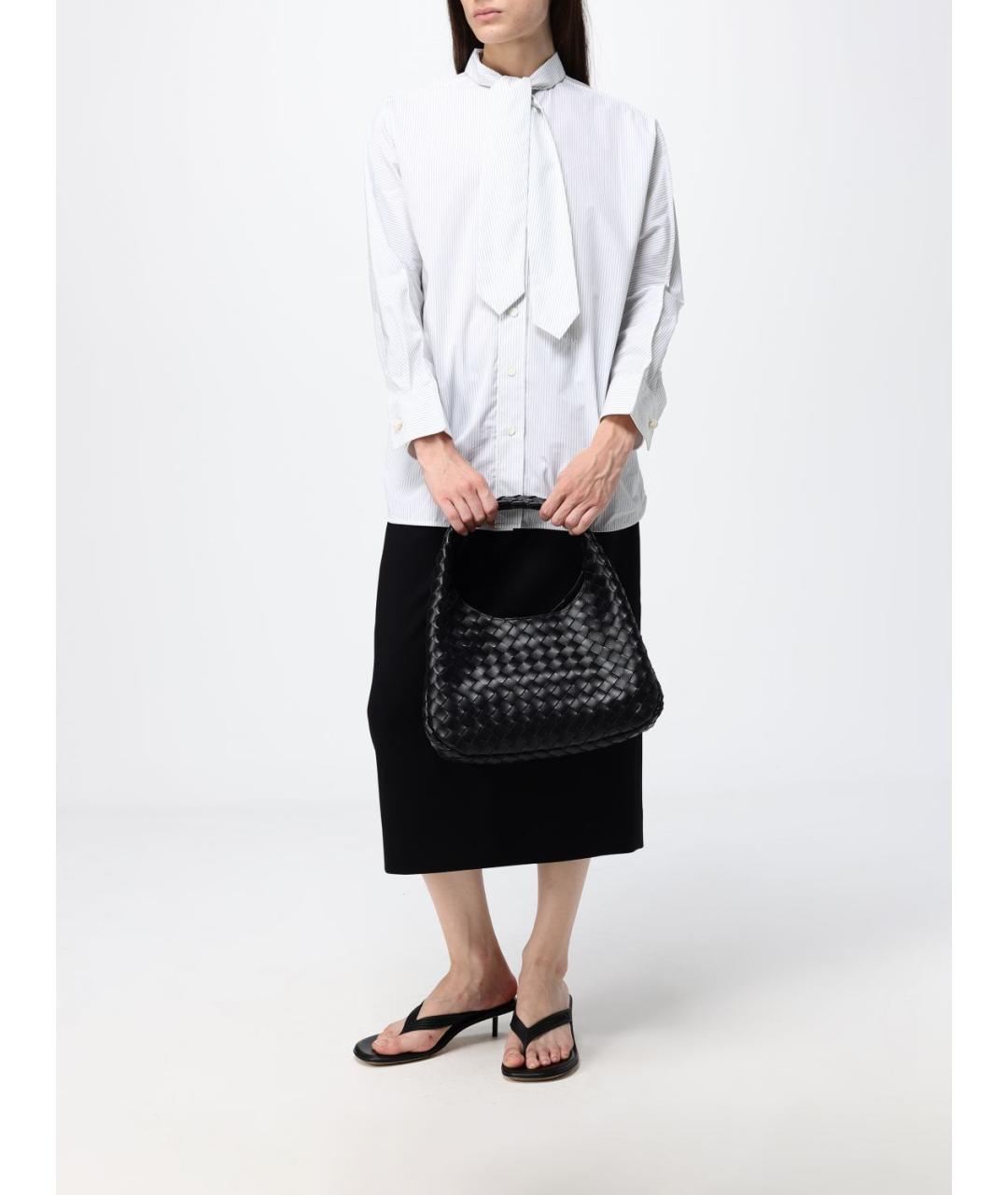 BOTTEGA VENETA Черная кожаная сумка через плечо, фото 2