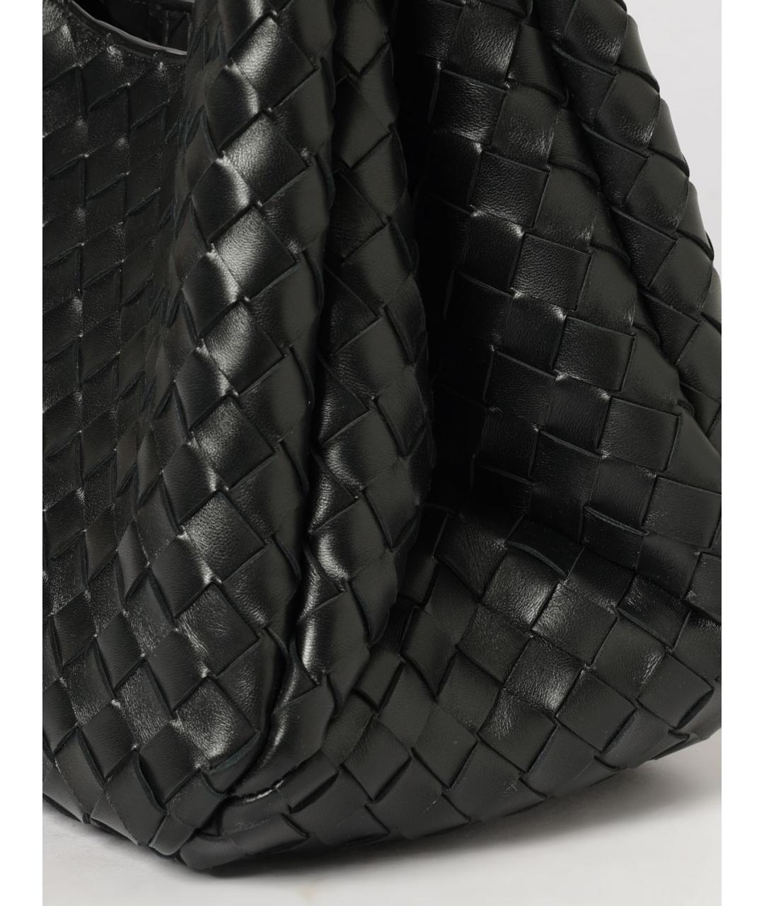 BOTTEGA VENETA Черная кожаная сумка через плечо, фото 4