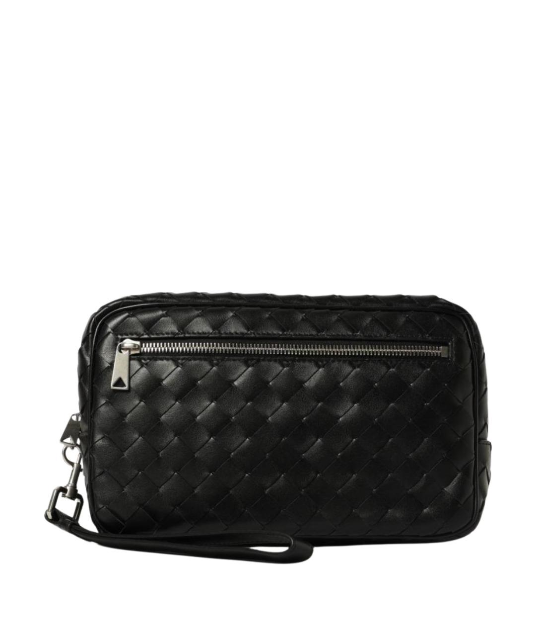 BOTTEGA VENETA Черная кожаная барсетка, фото 1