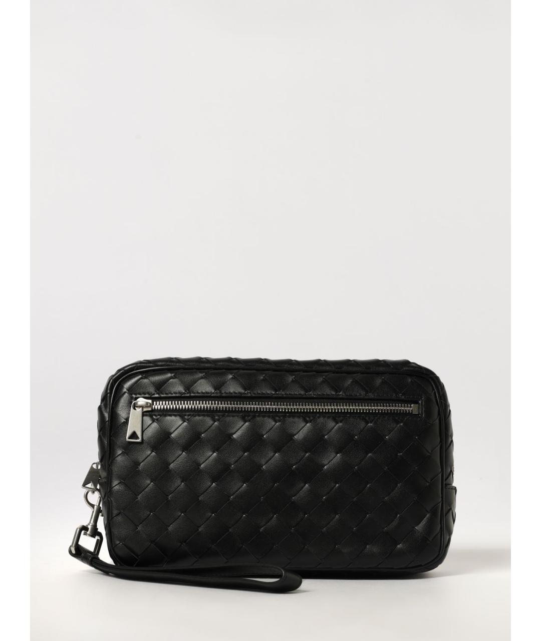 BOTTEGA VENETA Черная кожаная барсетка, фото 5