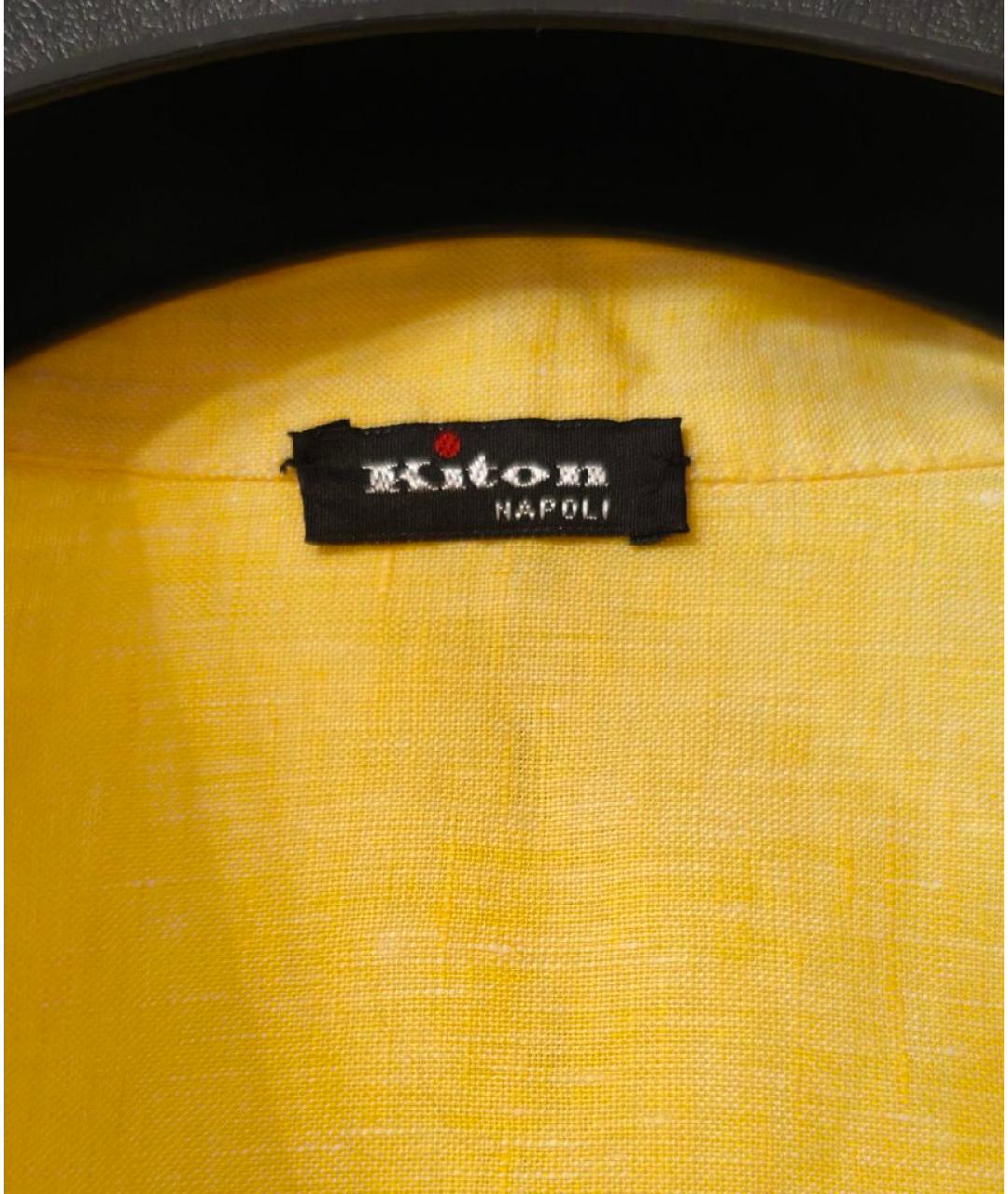 KITON Желтое льняное повседневное платье, фото 3