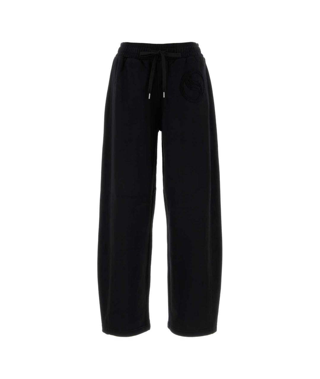 STELLA MCCARTNEY Черные хлопковые прямые брюки, фото 1