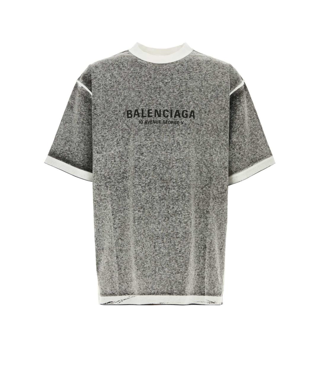 BALENCIAGA Серая хлопковая футболка, фото 1