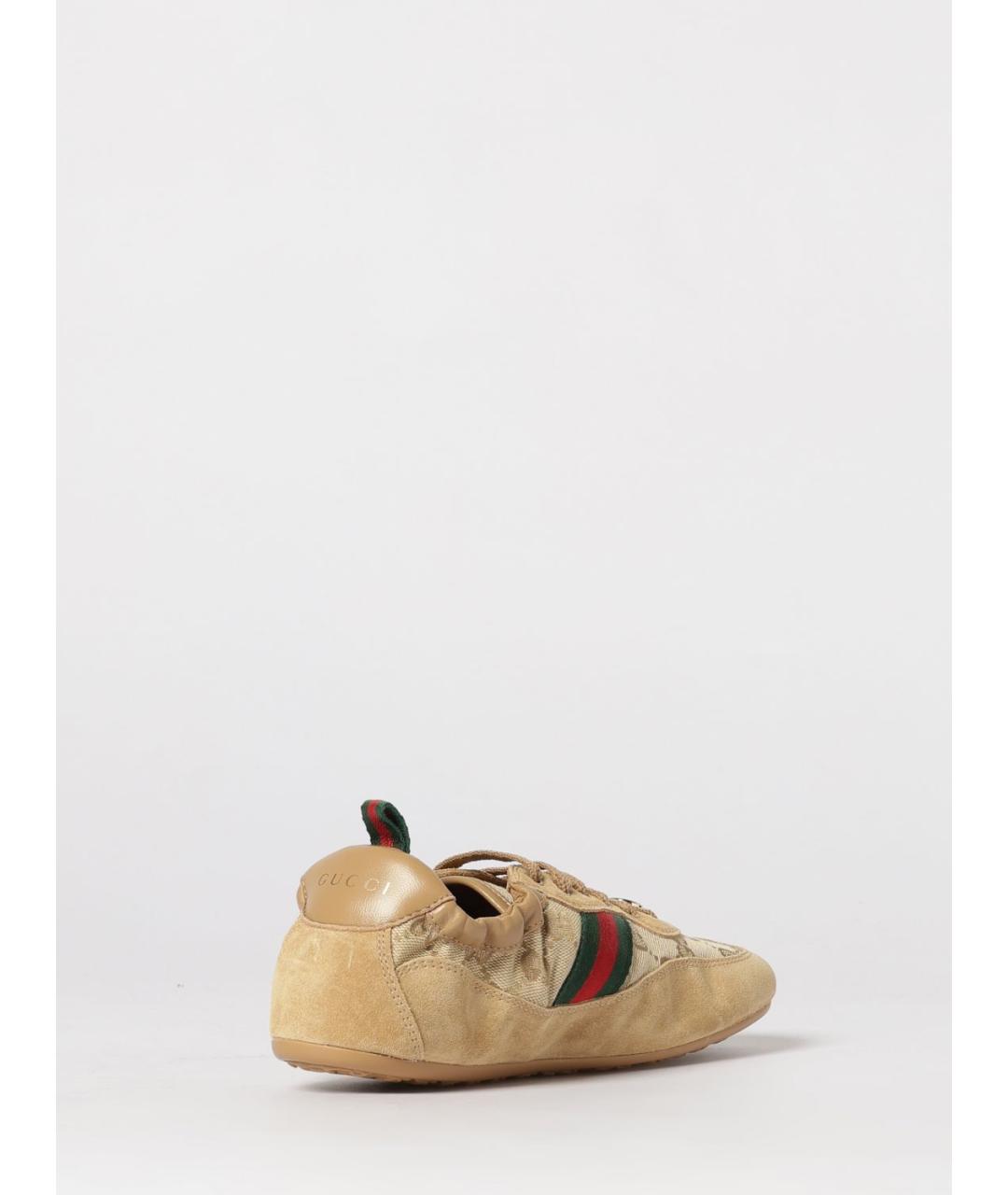 GUCCI Бежевые кожаные кеды, фото 3