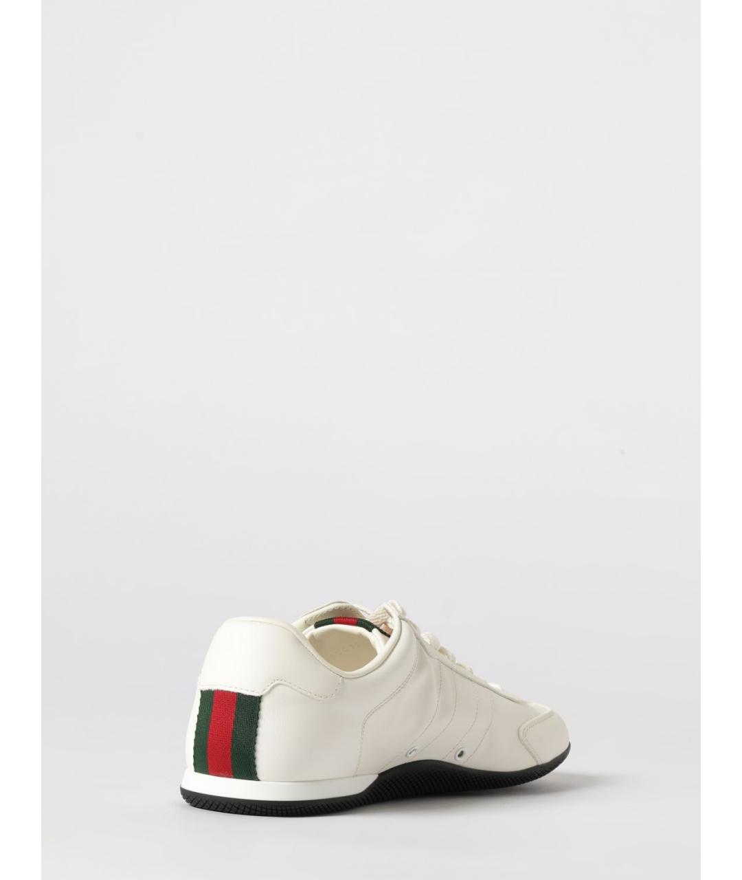 GUCCI Белые кожаные низкие кроссовки / кеды, фото 3