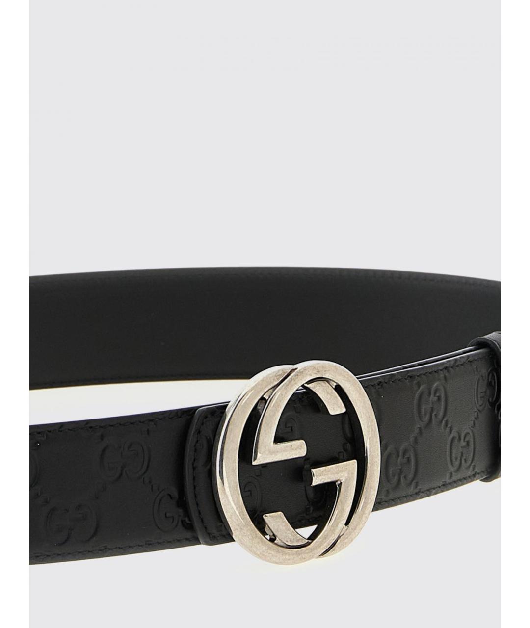 GUCCI Черный кожаный ремень, фото 2