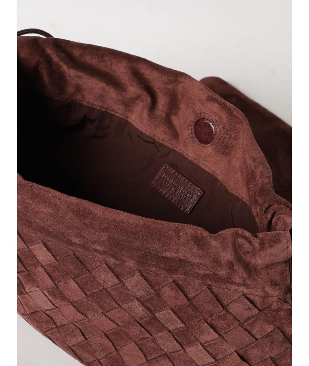 BOTTEGA VENETA Бордовая замшевая сумка через плечо, фото 5