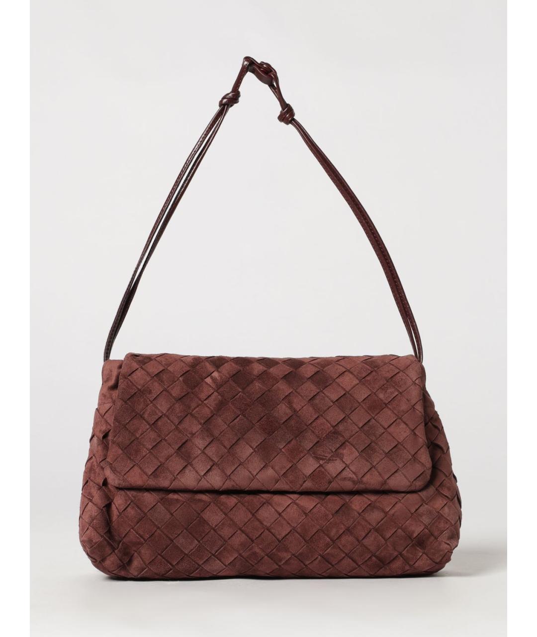 BOTTEGA VENETA Бордовая замшевая сумка через плечо, фото 6