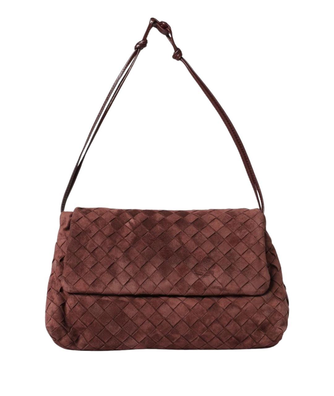 BOTTEGA VENETA Бордовая замшевая сумка через плечо, фото 1