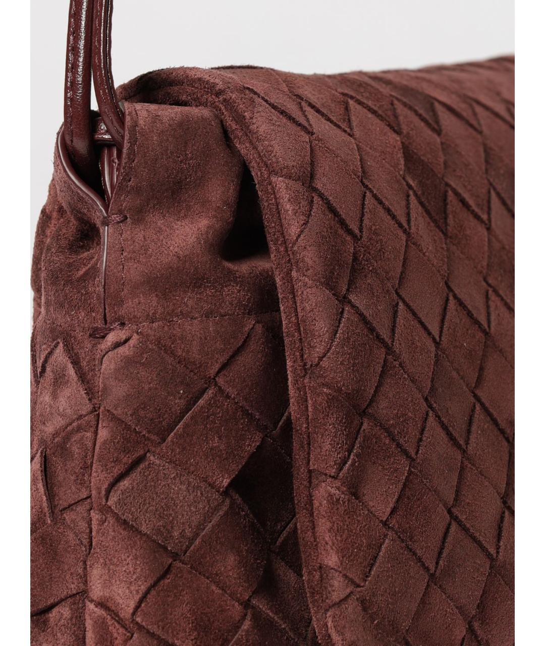 BOTTEGA VENETA Бордовая замшевая сумка через плечо, фото 4
