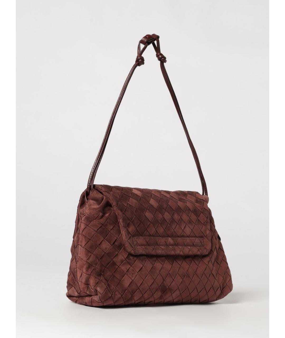 BOTTEGA VENETA Бордовая замшевая сумка через плечо, фото 3