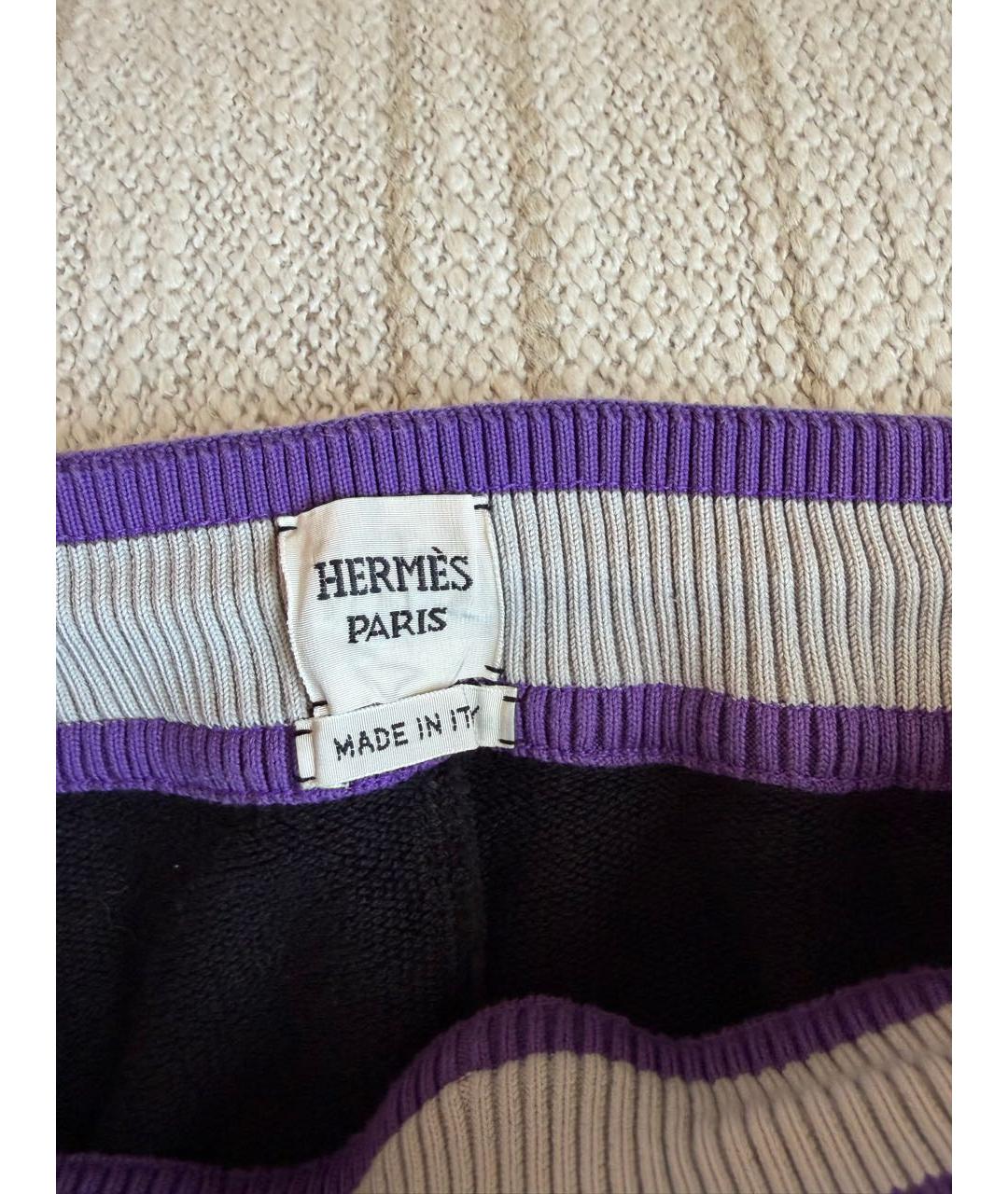 HERMES Черные хлопковые спортивные брюки и шорты, фото 4