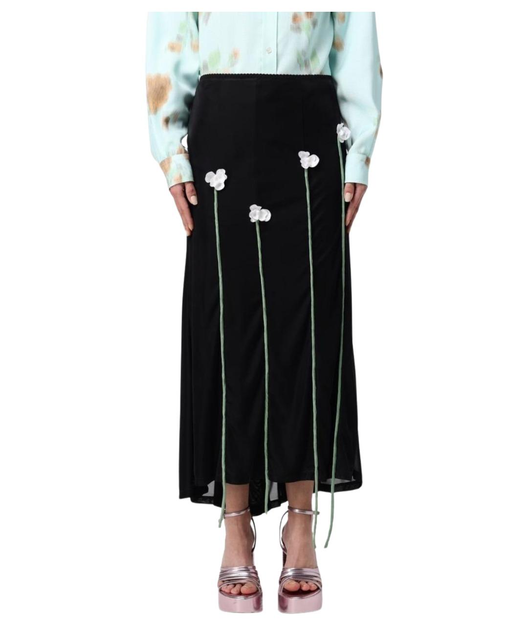 MOSCHINO Черная полиэстеровая юбка миди, фото 1