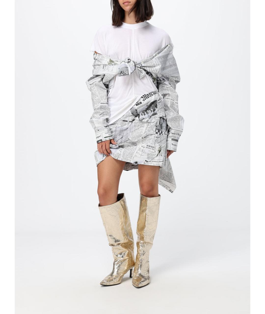 MOSCHINO Белая вискозная футболка, фото 2